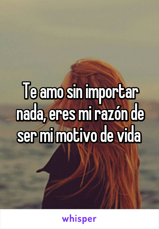 Te amo sin importar nada, eres mi razón de ser mi motivo de vida 