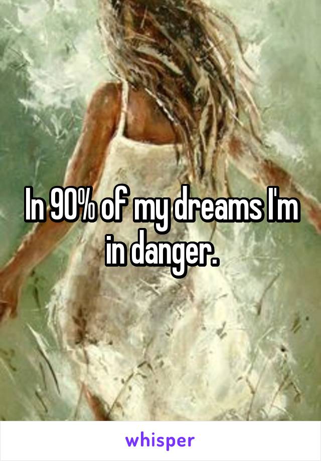 In 90% of my dreams I'm in danger.