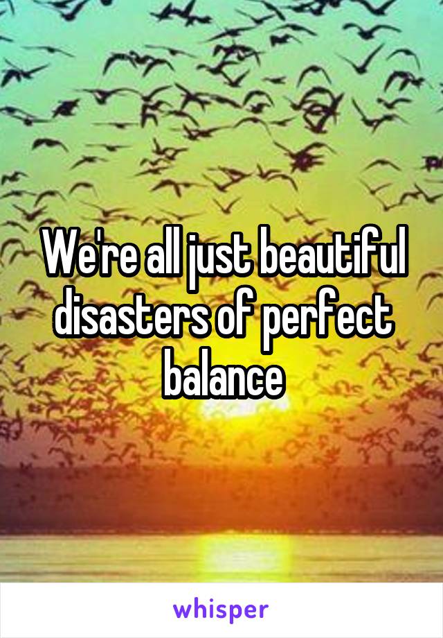 We're all just beautiful disasters of perfect balance