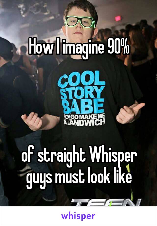 How I imagine 90%




of straight Whisper guys must look like