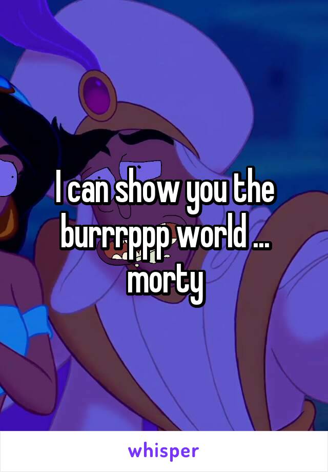 I can show you the burrrppp world ... morty