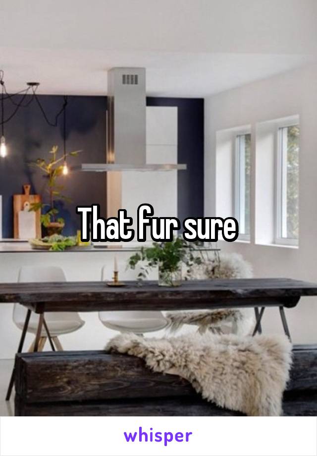 That fur sure 