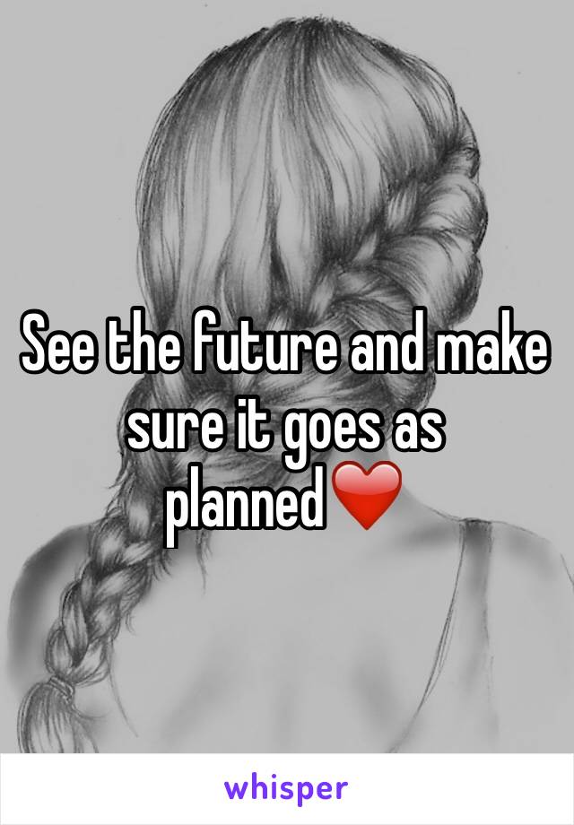 See the future and make sure it goes as planned❤️