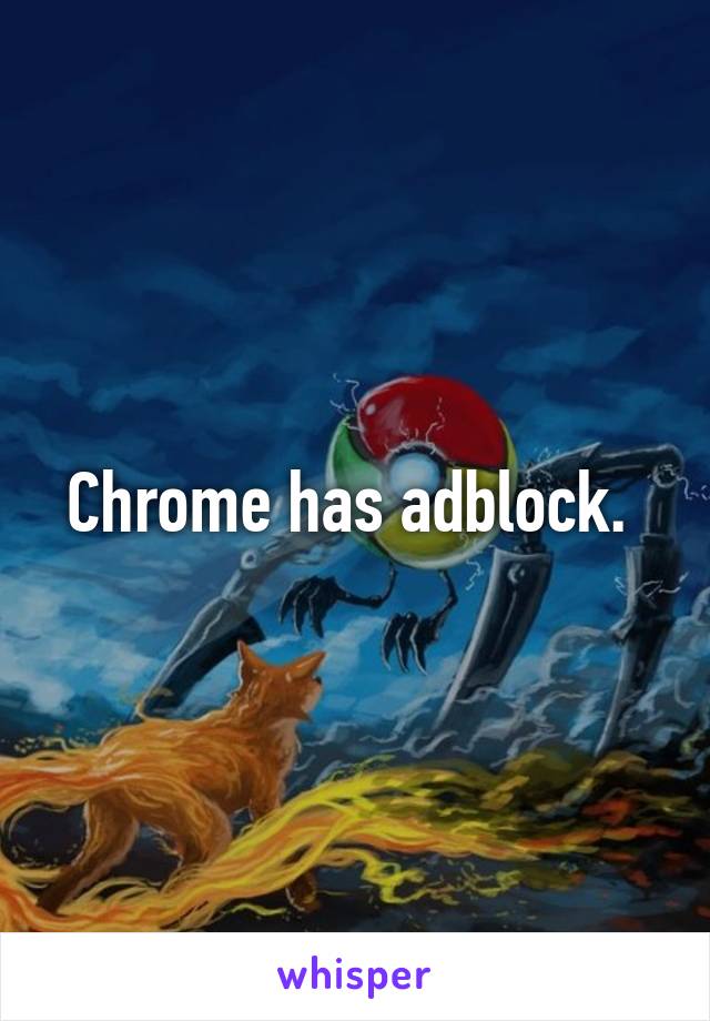 Chrome has adblock. 