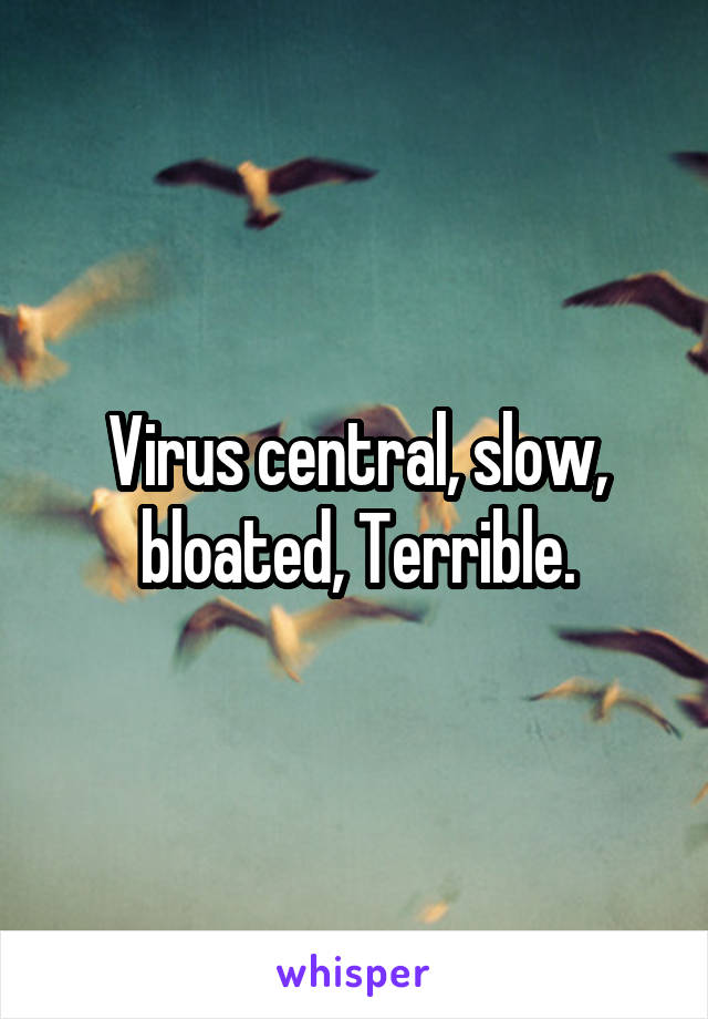 Virus central, slow, bloated, Terrible.