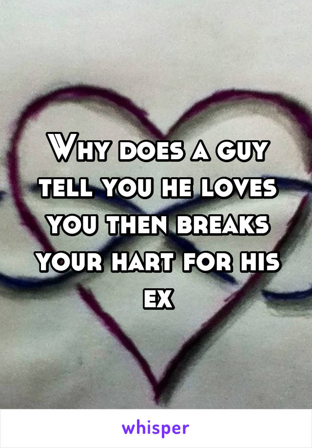 Why does a guy tell you he loves you then breaks your hart for his ex