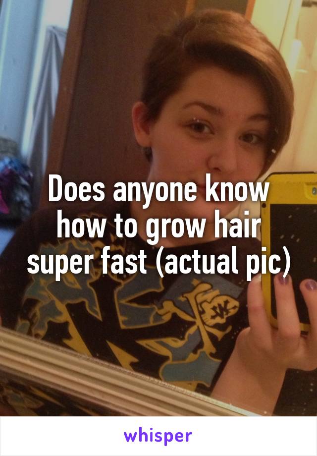 Does anyone know how to grow hair super fast (actual pic)