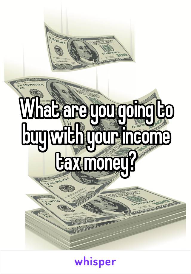 What are you going to buy with your income tax money?
