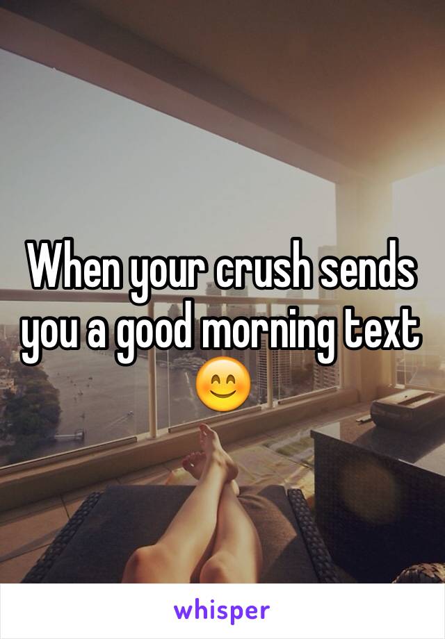 When your crush sends you a good morning text 😊