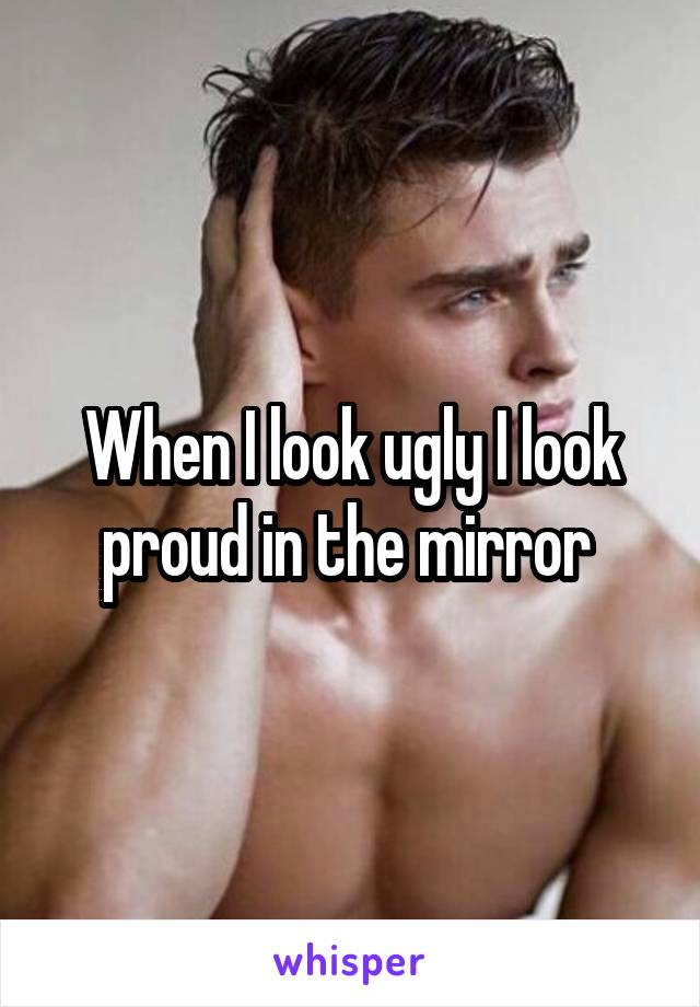When I look ugly I look proud in the mirror 