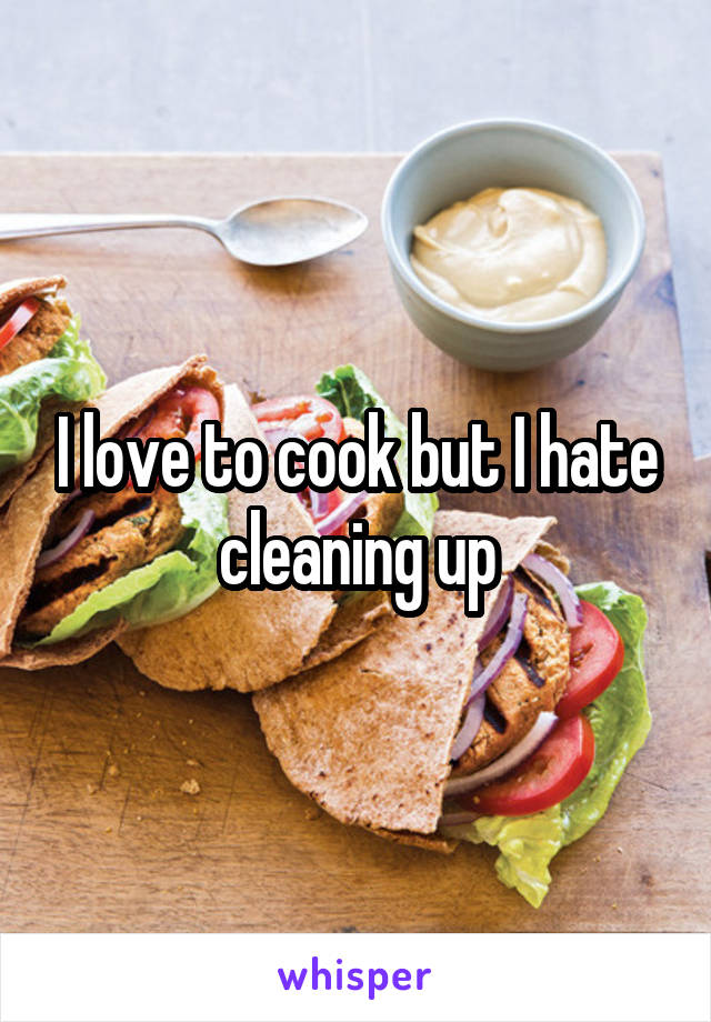 I love to cook but I hate cleaning up