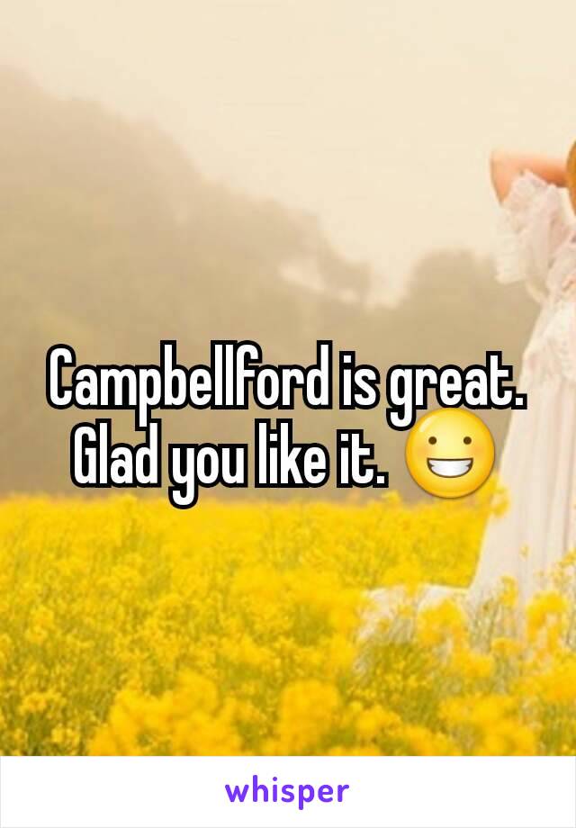 Campbellford is great. Glad you like it. 😀