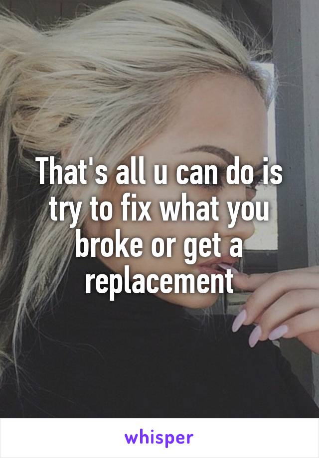 That's all u can do is try to fix what you broke or get a replacement