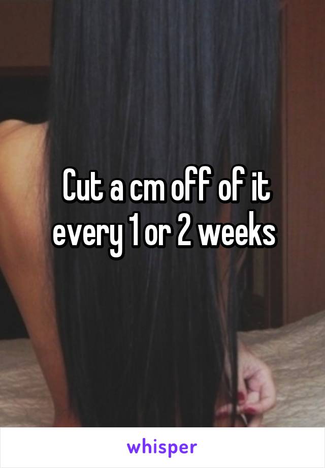  Cut a cm off of it every 1 or 2 weeks
