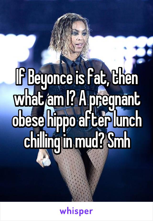 If Beyonce is fat, then what am I? A pregnant obese hippo after lunch chilling in mud? Smh