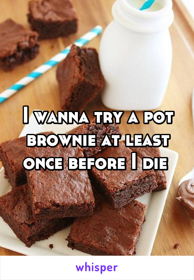 I wanna try a pot brownie at least once before I die 