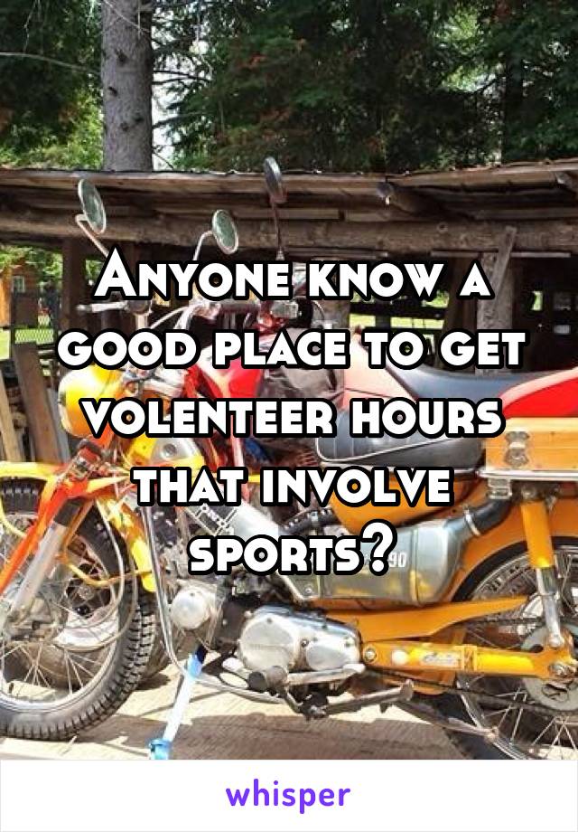Anyone know a good place to get volenteer hours that involve sports?