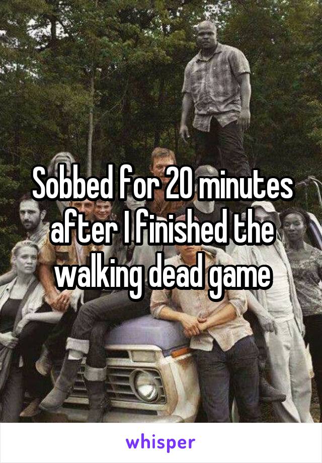 Sobbed for 20 minutes after I finished the walking dead game