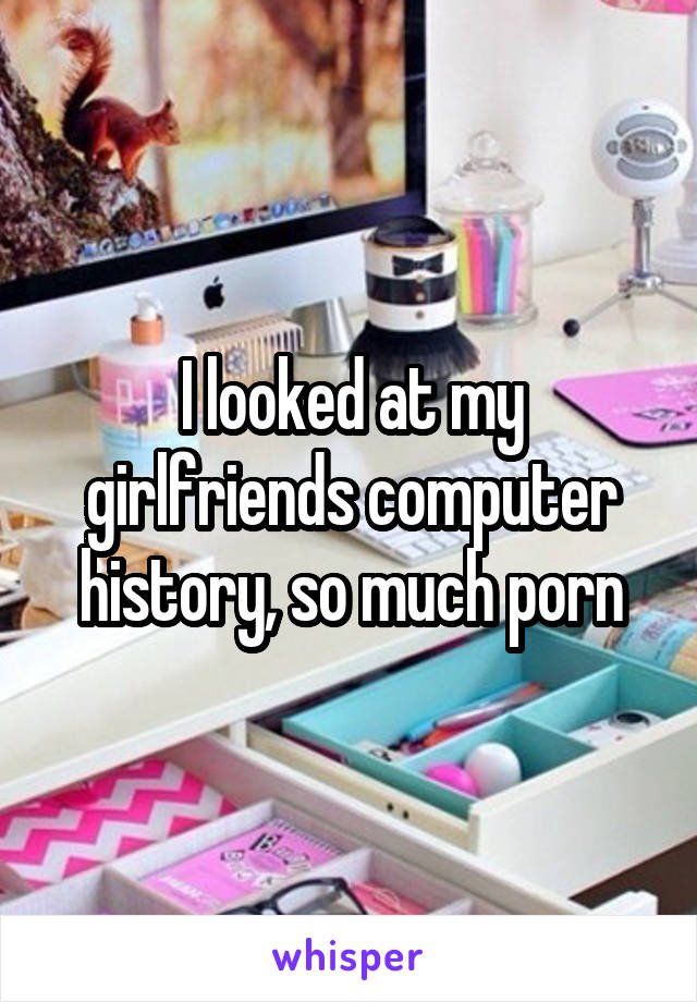 I looked at my girlfriends computer history, so much porn