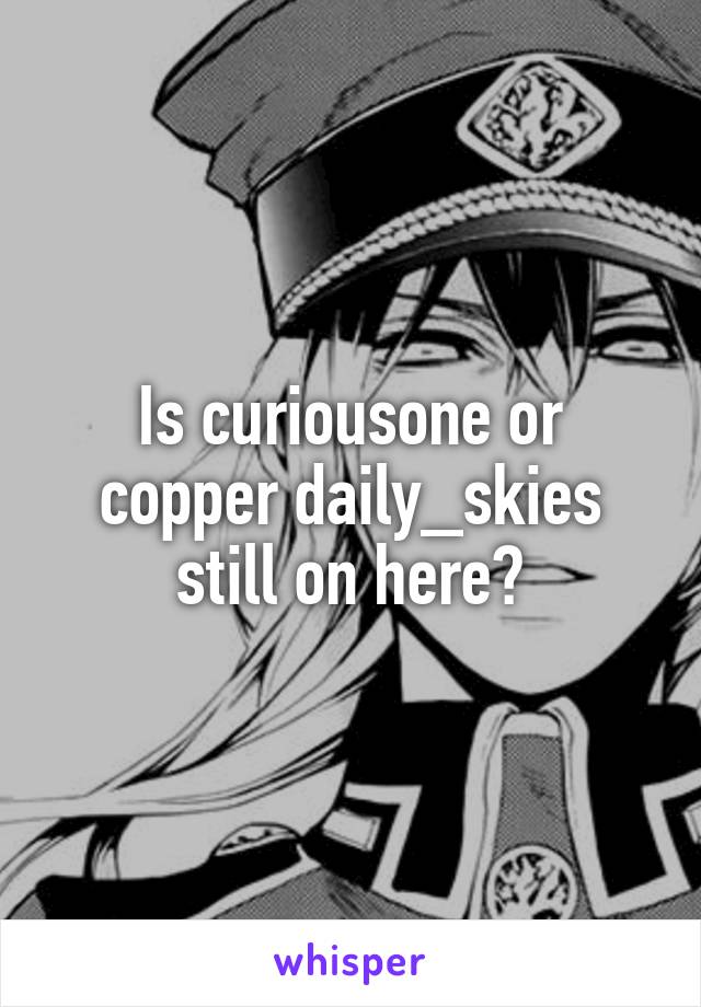 Is curiousone or copper daily_skies still on here?