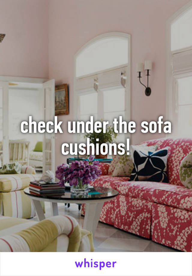 check under the sofa cushions!