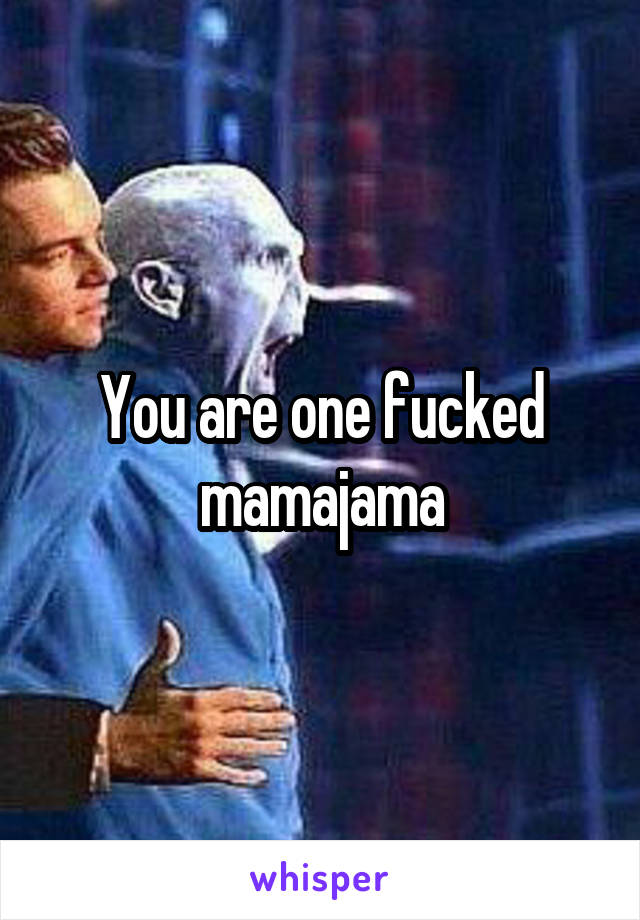 You are one fucked mamajama