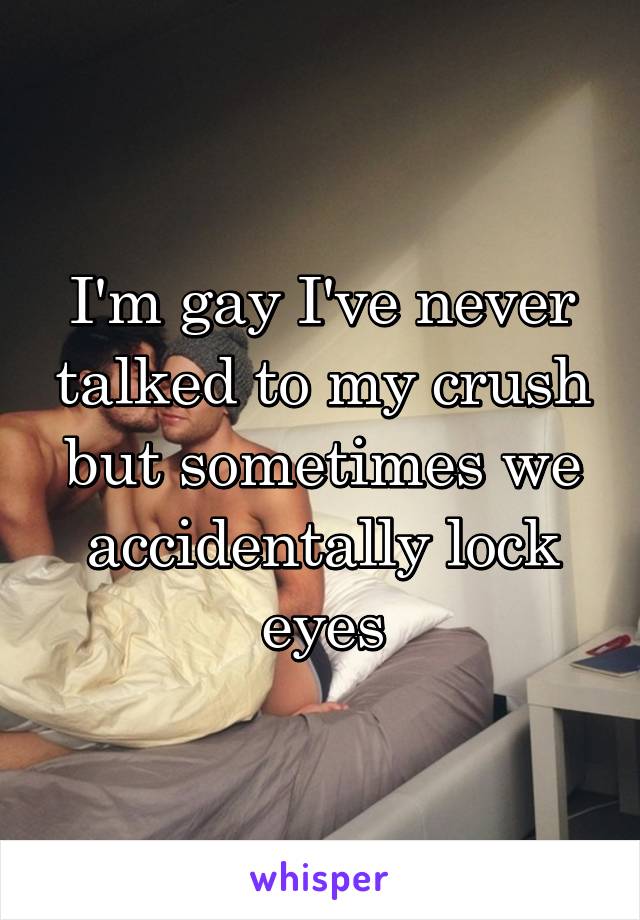 I'm gay I've never talked to my crush but sometimes we accidentally lock eyes