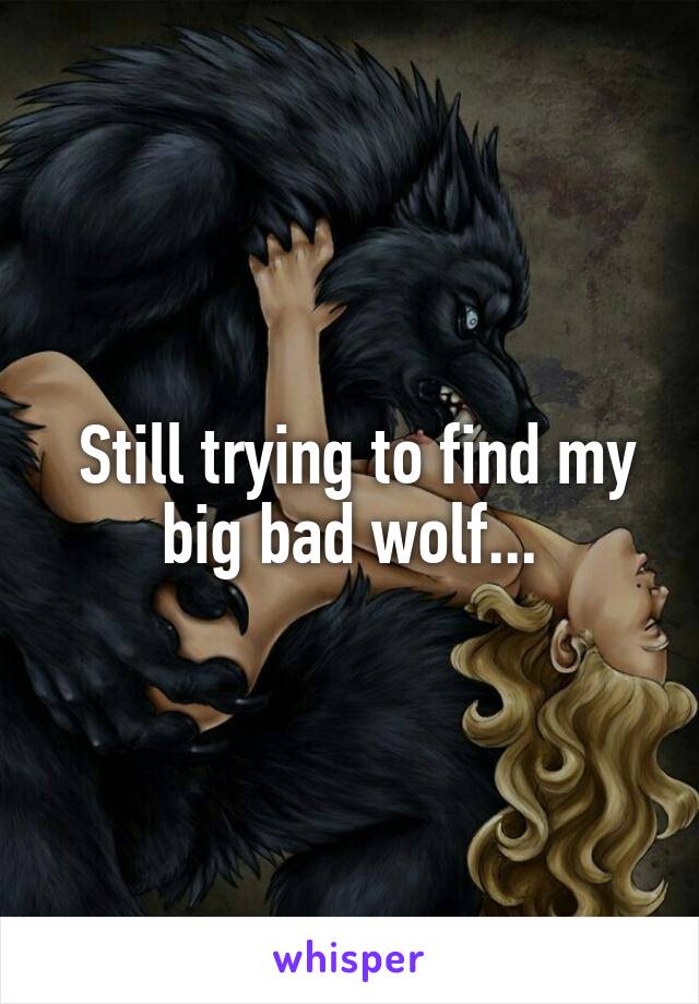  Still trying to find my big bad wolf...