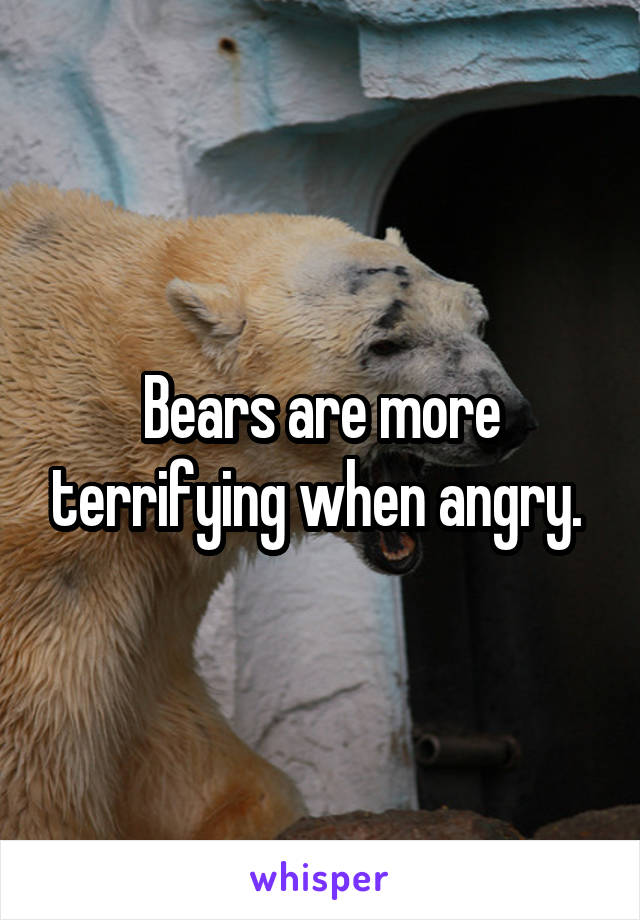 Bears are more terrifying when angry. 