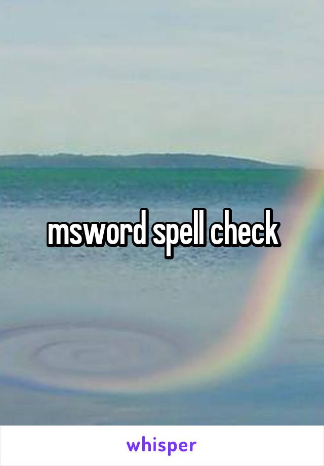 msword spell check