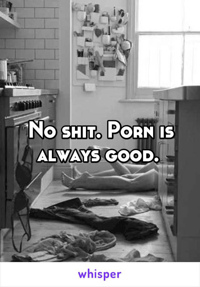 No shit. Porn is always good. 