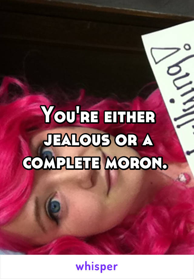 You're either jealous or a complete moron. 