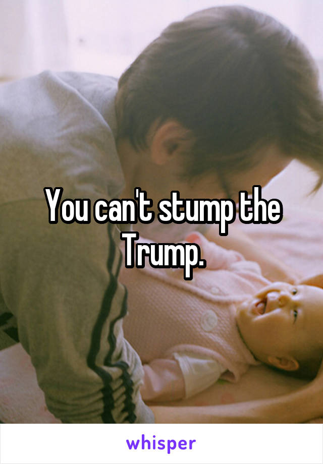 You can't stump the Trump.