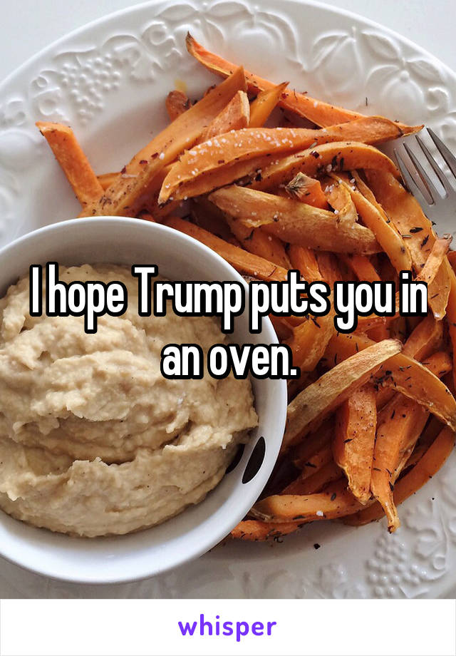 I hope Trump puts you in an oven.