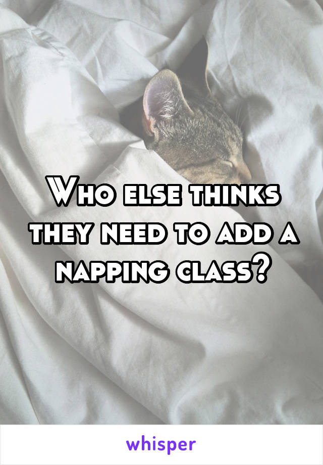 Who else thinks they need to add a napping class?