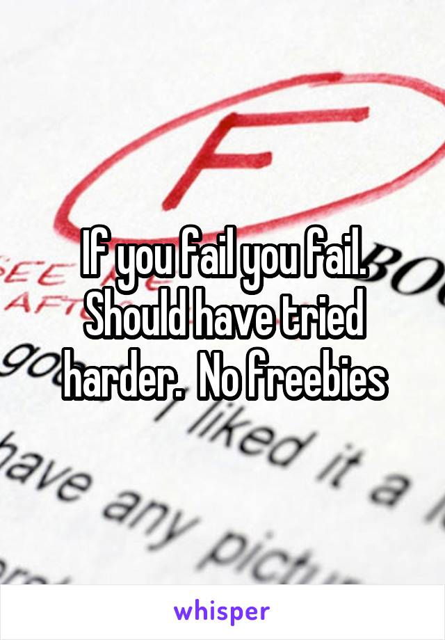 If you fail you fail. Should have tried harder.  No freebies