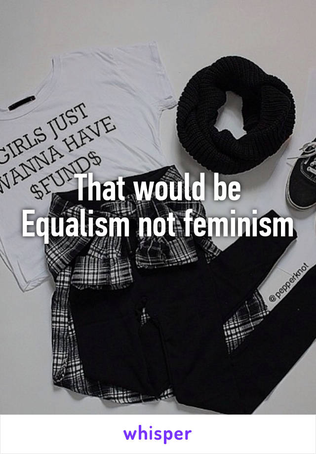 That would be Equalism not feminism 