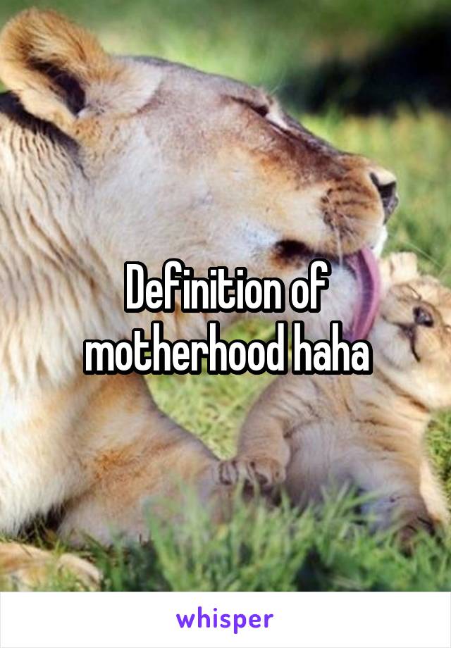 Definition of motherhood haha