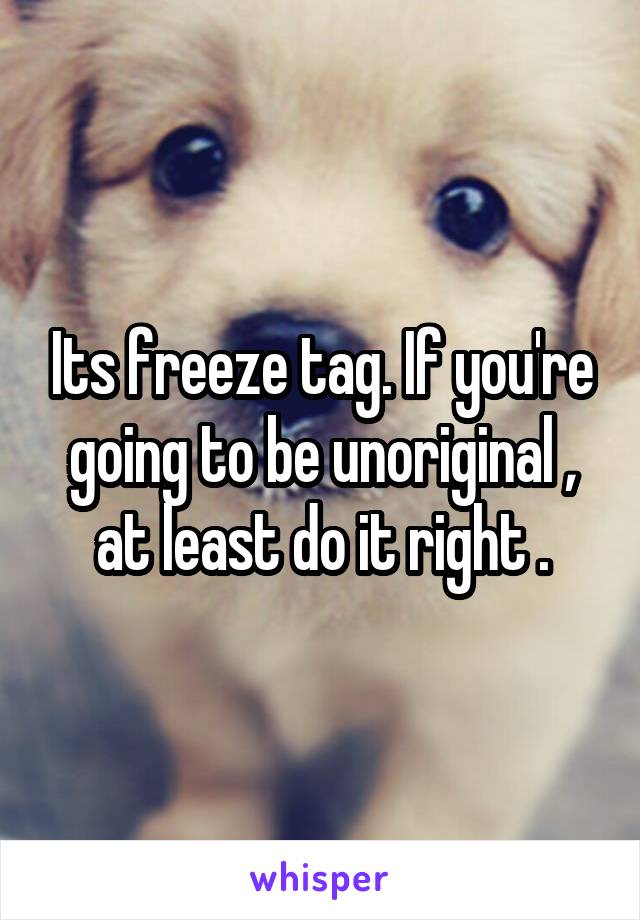 Its freeze tag. If you're going to be unoriginal , at least do it right .