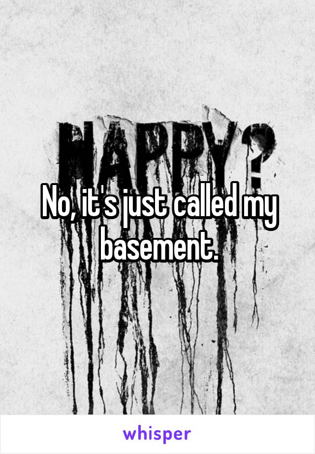 No, it's just called my basement.