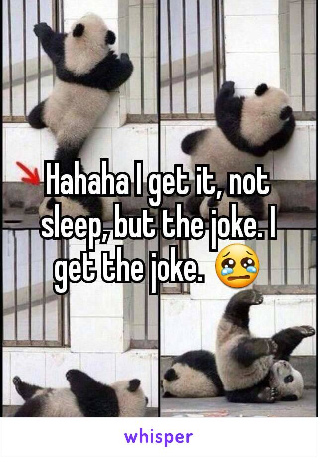 Hahaha I get it, not sleep, but the joke. I get the joke. 😢