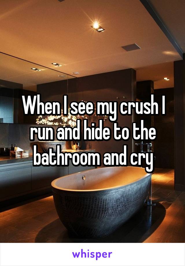 When I see my crush I run and hide to the bathroom and cry