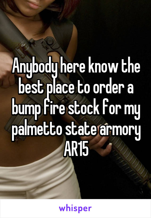 Anybody here know the best place to order a bump fire stock for my palmetto state armory AR15