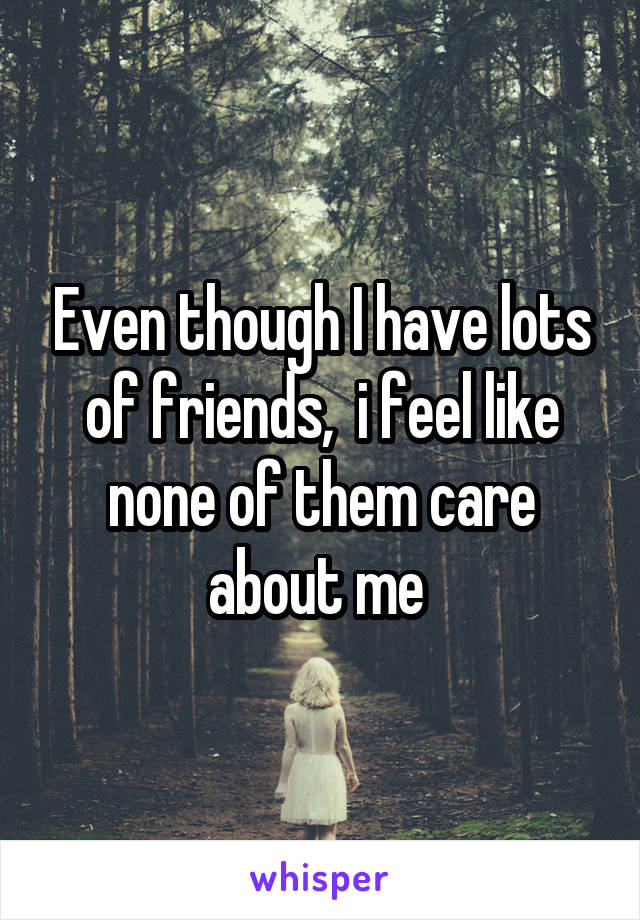 Even though I have lots of friends,  i feel like none of them care about me 