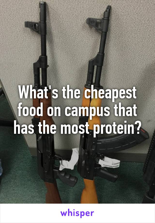 What's the cheapest food on campus that has the most protein?