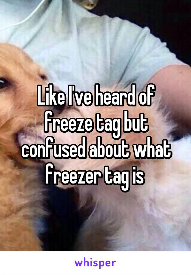 Like I've heard of freeze tag but confused about what freezer tag is 