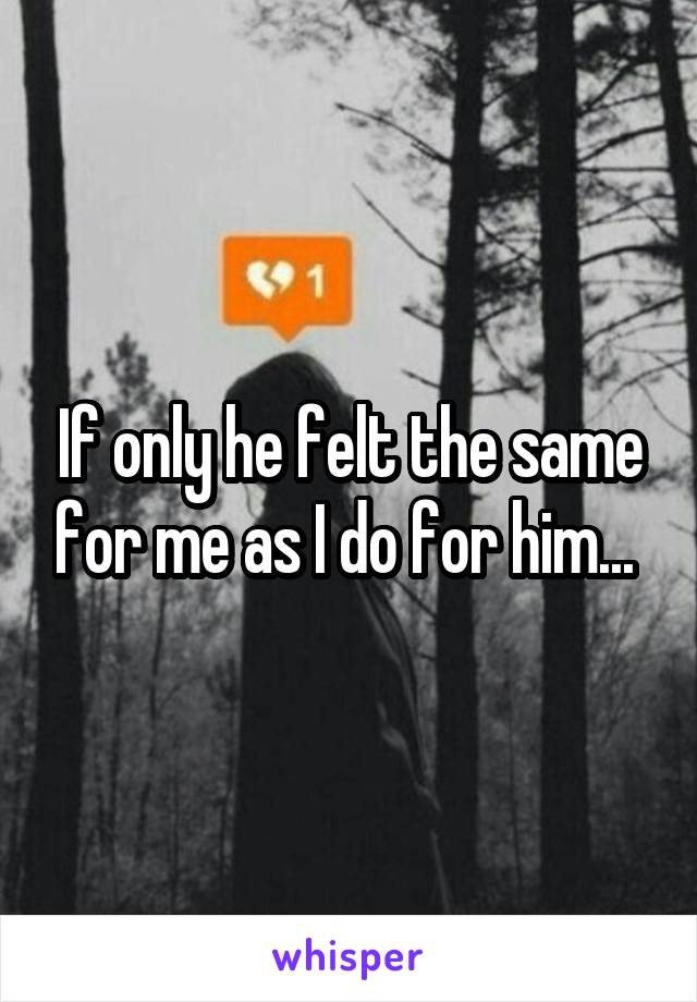 If only he felt the same for me as I do for him... 