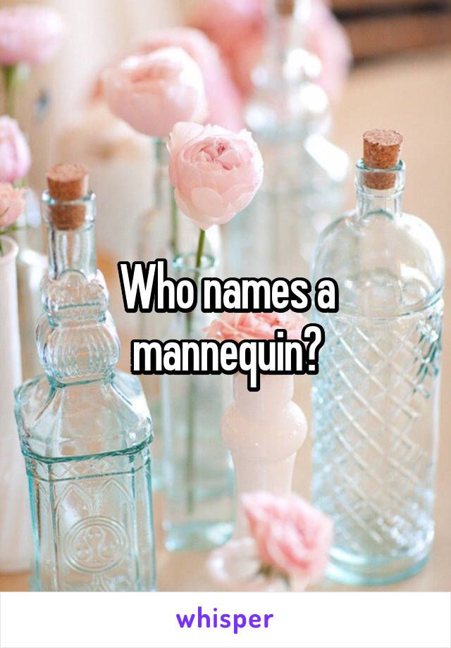 Who names a mannequin?
