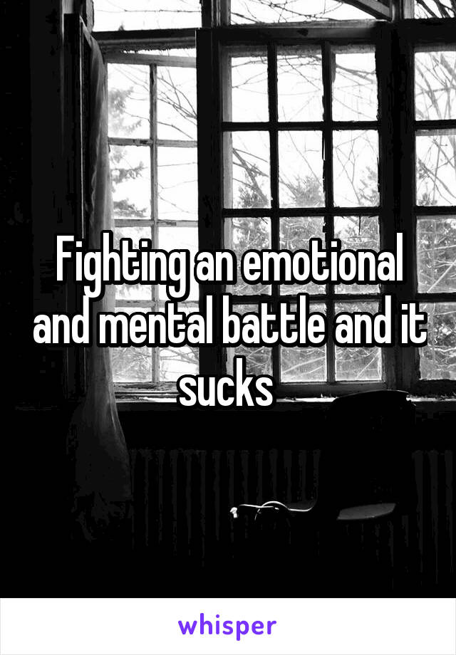 Fighting an emotional and mental battle and it sucks 