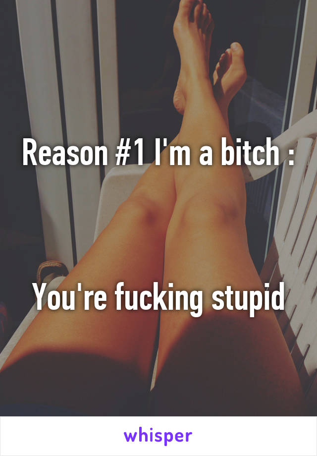 Reason #1 I'm a bitch :



You're fucking stupid
